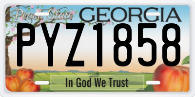GA license plate PYZ1858