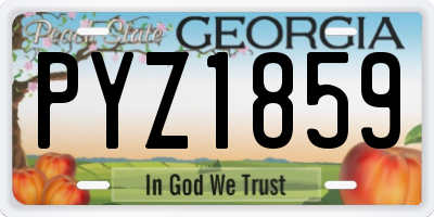 GA license plate PYZ1859
