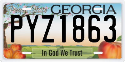 GA license plate PYZ1863
