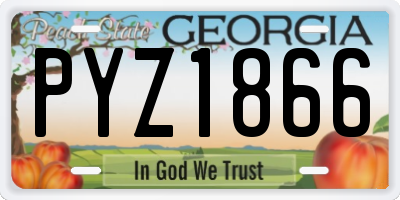 GA license plate PYZ1866