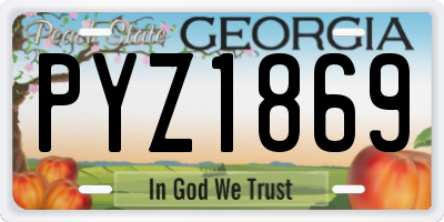 GA license plate PYZ1869