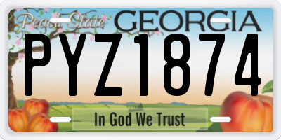 GA license plate PYZ1874