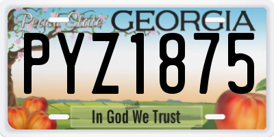 GA license plate PYZ1875