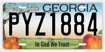GA license plate PYZ1884
