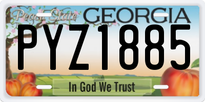 GA license plate PYZ1885