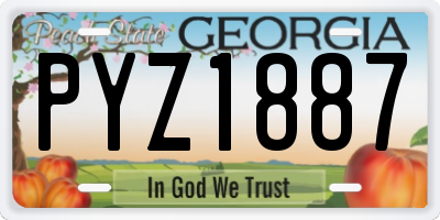 GA license plate PYZ1887