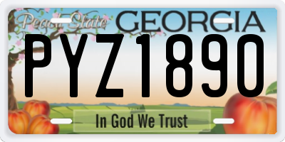 GA license plate PYZ1890