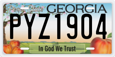 GA license plate PYZ1904