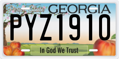 GA license plate PYZ1910