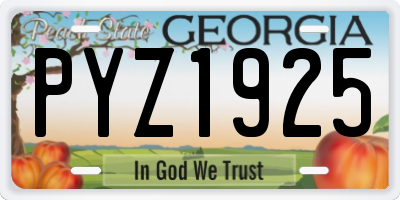 GA license plate PYZ1925