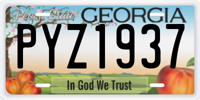 GA license plate PYZ1937