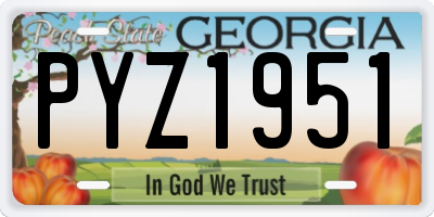 GA license plate PYZ1951