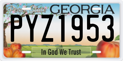 GA license plate PYZ1953