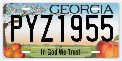 GA license plate PYZ1955