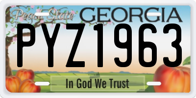 GA license plate PYZ1963