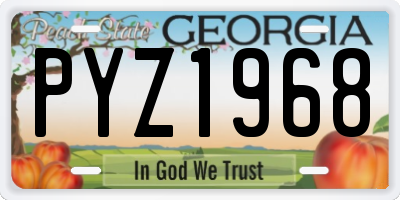 GA license plate PYZ1968