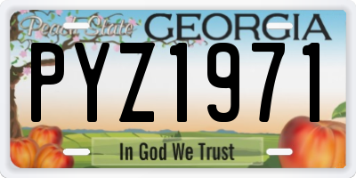 GA license plate PYZ1971
