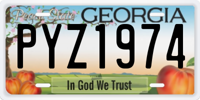 GA license plate PYZ1974