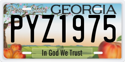 GA license plate PYZ1975