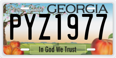 GA license plate PYZ1977