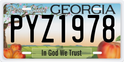 GA license plate PYZ1978
