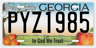 GA license plate PYZ1985