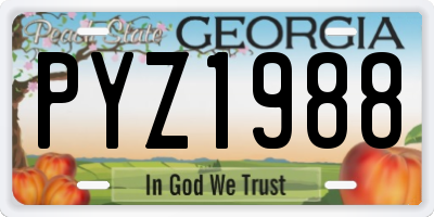 GA license plate PYZ1988