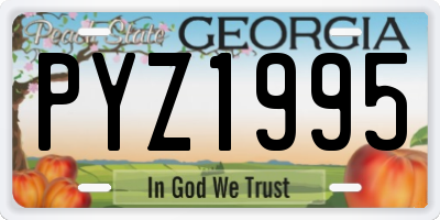 GA license plate PYZ1995