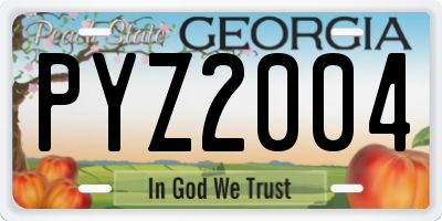 GA license plate PYZ2004