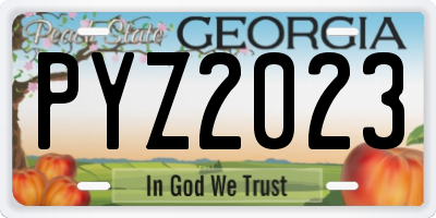 GA license plate PYZ2023