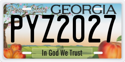GA license plate PYZ2027