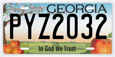 GA license plate PYZ2032