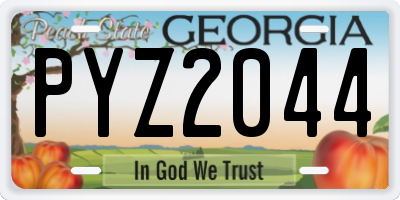 GA license plate PYZ2044