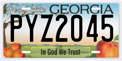 GA license plate PYZ2045