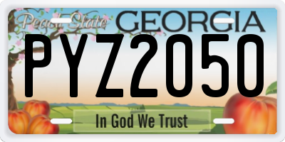 GA license plate PYZ2050