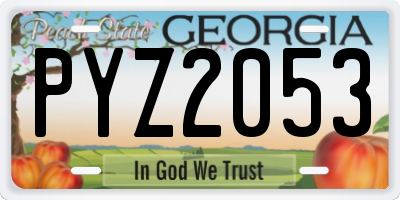 GA license plate PYZ2053