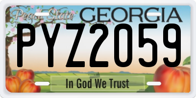 GA license plate PYZ2059