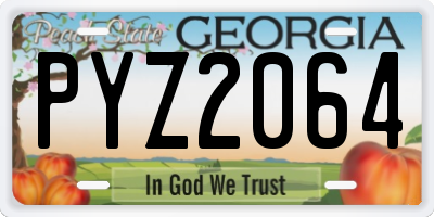 GA license plate PYZ2064