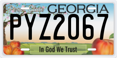 GA license plate PYZ2067