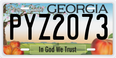 GA license plate PYZ2073