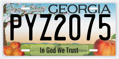GA license plate PYZ2075