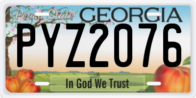 GA license plate PYZ2076