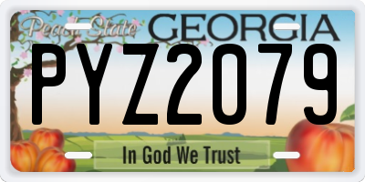 GA license plate PYZ2079