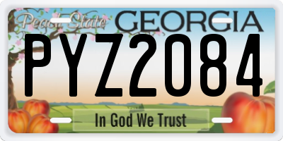 GA license plate PYZ2084