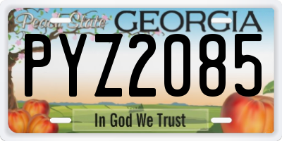 GA license plate PYZ2085