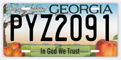 GA license plate PYZ2091