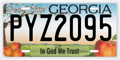 GA license plate PYZ2095