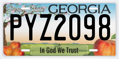 GA license plate PYZ2098