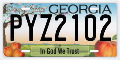 GA license plate PYZ2102