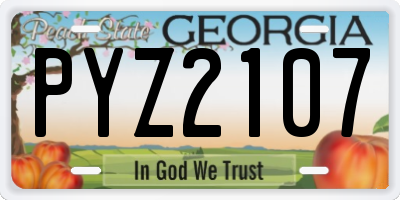 GA license plate PYZ2107
